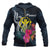 Hawaii Polynesian Zip up Hoodie Tropical Flower Unisex Blue - Polynesian Pride