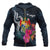 Tonga Polynesian Zip up Hoodie Tropical Flower Unisex Blue - Polynesian Pride