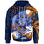 Marshall Islands Zip up Hoodie Coat of Arm and Spinner Dolphin Patterns Unisex Blue - Polynesian Pride