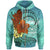 Hawaii Zip Hoodie Tropical Flowers Style Unisex Blue - Polynesian Pride