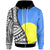 Palau Zip up Hoodie Coat of Arm and Polynesian Patterns Unisex Blue - Polynesian Pride