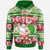 Mele Kalikimaka Zip Hoodie Santa Claus and Gift Bags Unisex Green Red - Polynesian Pride