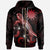 Nauru Polynesian Zip up Hoodie Turtle With Blooming Hibiscus Red Unisex Red - Polynesian Pride