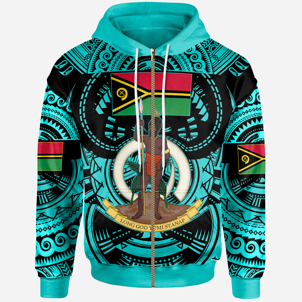 Vanuatu Hoodie Vanuatu Polynesian Culture Pride Turquoise Hoodie LT10 - Polynesian Pride