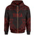 Tonga Zip up Hoodie Coat of Arms With Patterns Red Color Unisex Black - Polynesian Pride