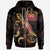 Samoa Polynesian Zip up Hoodie Turtle With Blooming Hibiscus Gold Unisex Gold - Polynesian Pride