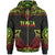 Tonga Zip up Hoodie Coat of Arms With Patterns Reggae Color Unisex Black - Polynesian Pride