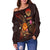 Polynesian Tahiti Women's Off Shoulder Sweater - Legend of Tahiti (Red) - Polynesian Pride