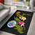 Federated States Of Micronesia Polynesian Custom Personalised Area Rug - Plumeria Tribal Black - Polynesian Pride