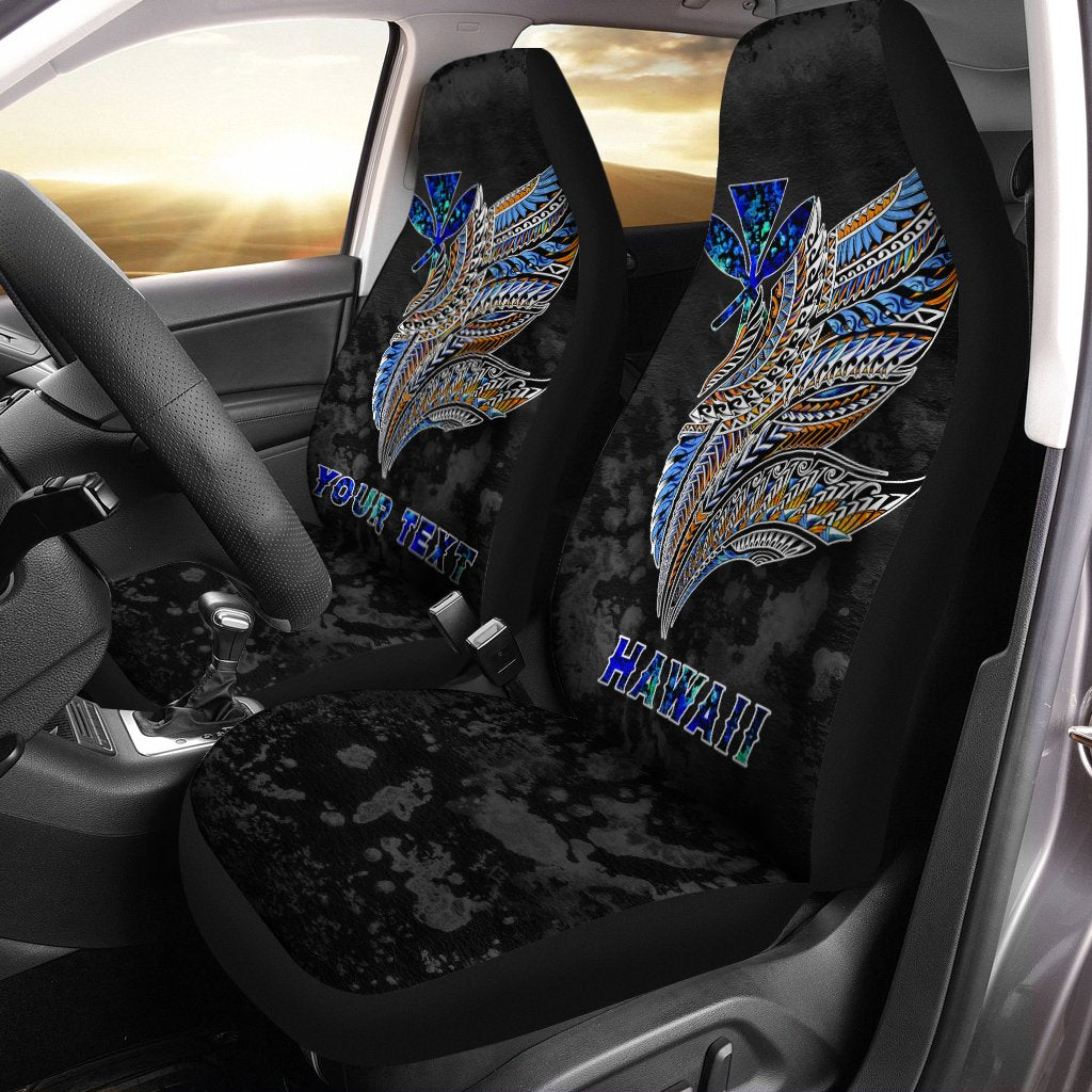 Polynesian Hawaii Custom Personalised Car Seat Covers - Polynesian Wings Universal Fit Black - Polynesian Pride