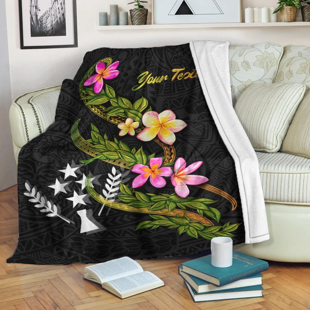 Kosrae Polynesian Custom Personalised Blanket - Plumeria Tribal White - Polynesian Pride