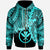 Polynesian Hawaii Custom Zip up Hoodie Tribal Wave Tattoo Neon Blue Unisex Blue - Polynesian Pride