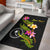 Chuuk Polynesian Custom Personalised Area Rug - Plumeria Tribal Black - Polynesian Pride