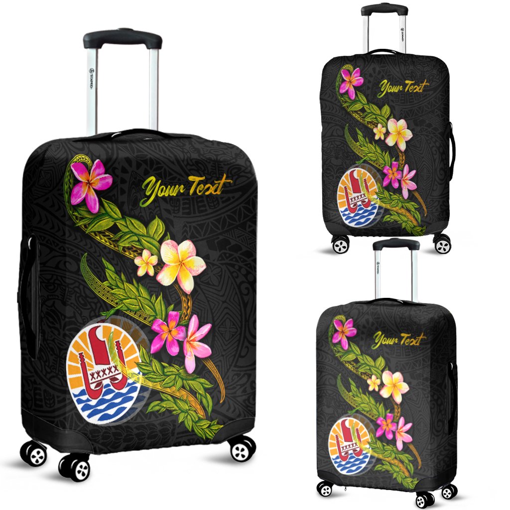 Tahiti Polynesian Custom Personalised Luggage Covers - Plumeria Tribal Black - Polynesian Pride