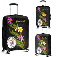 Niue Polynesian Custom Personalised Luggage Covers - Plumeria Tribal Black - Polynesian Pride