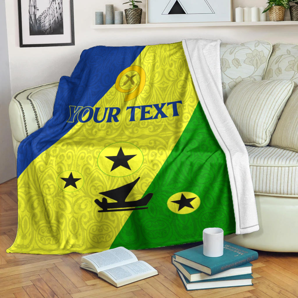 (Custom Personalised) Vanuatu Malampa Province Blanket - Flag Style - LT12 White - Polynesian Pride