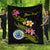 Federated States Of Micronesia Polynesian Custom Personalised Quilt - Plumeria Tribal Black - Polynesian Pride