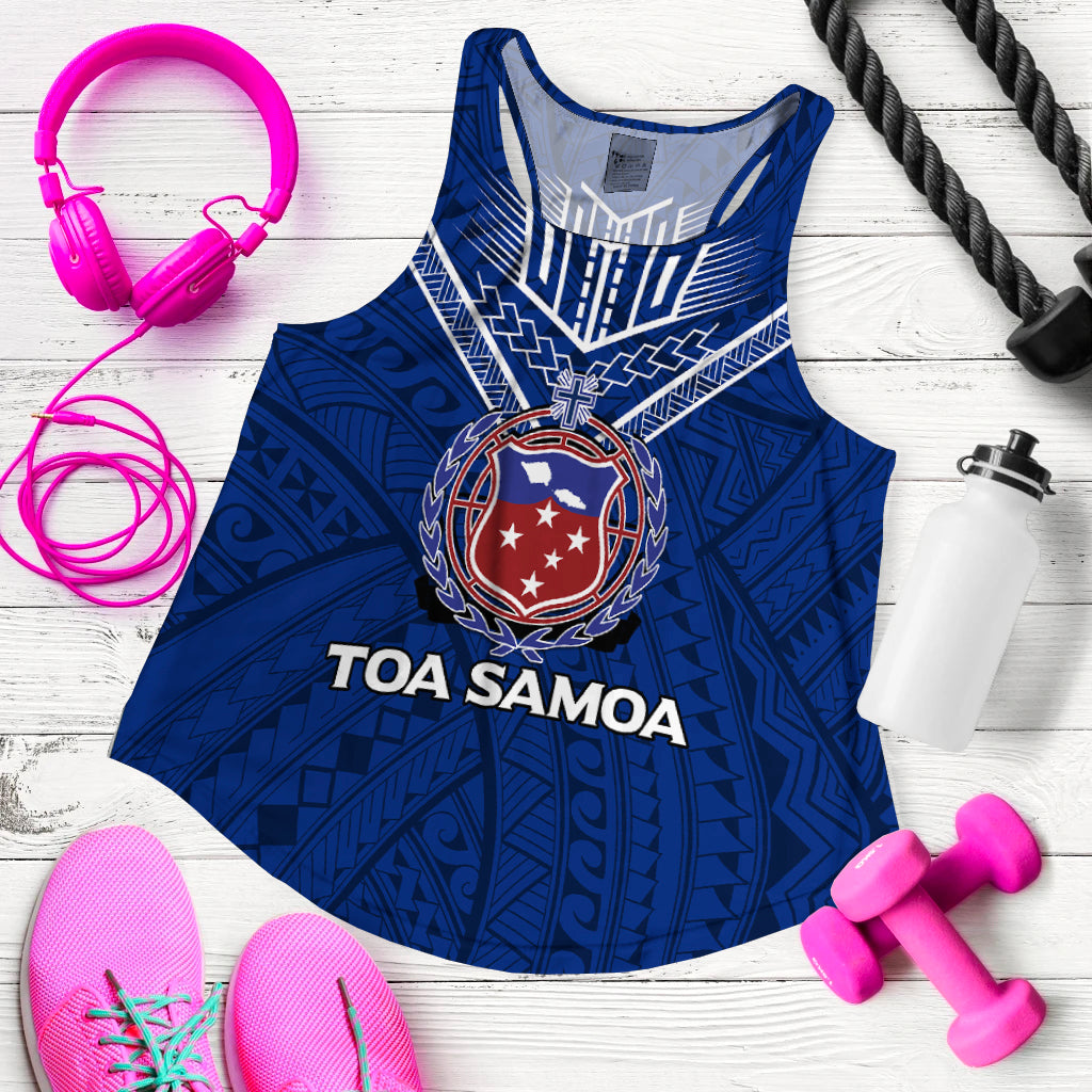 (Custom Personalised) Toa Samoa Rugby Women Tank Top - Samoan Warrior Pride - LT12 Women Black - Polynesian Pride