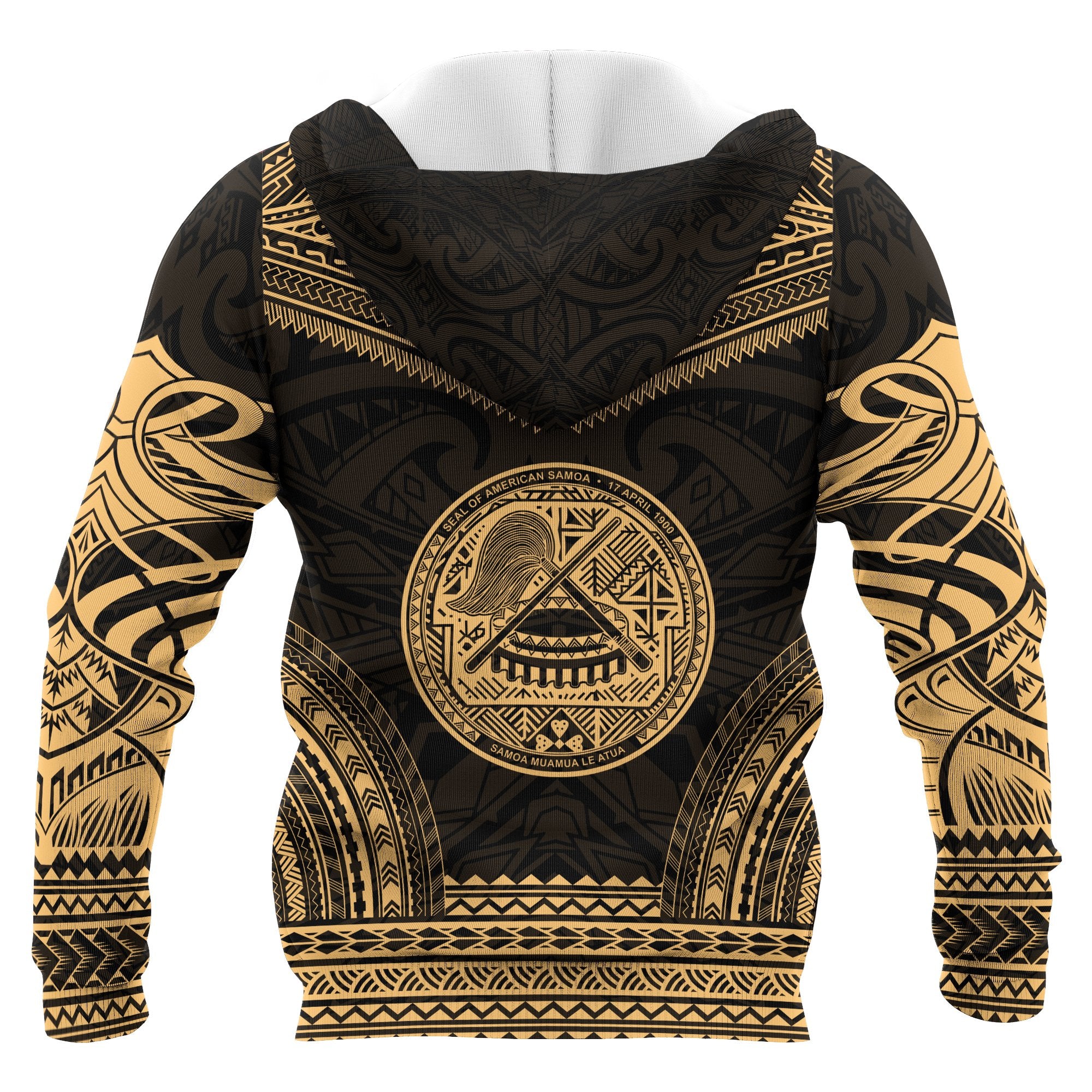 American Samoa Polynesian Chief Custom Hoodie Gold Version Unisex Gold - Polynesian Pride