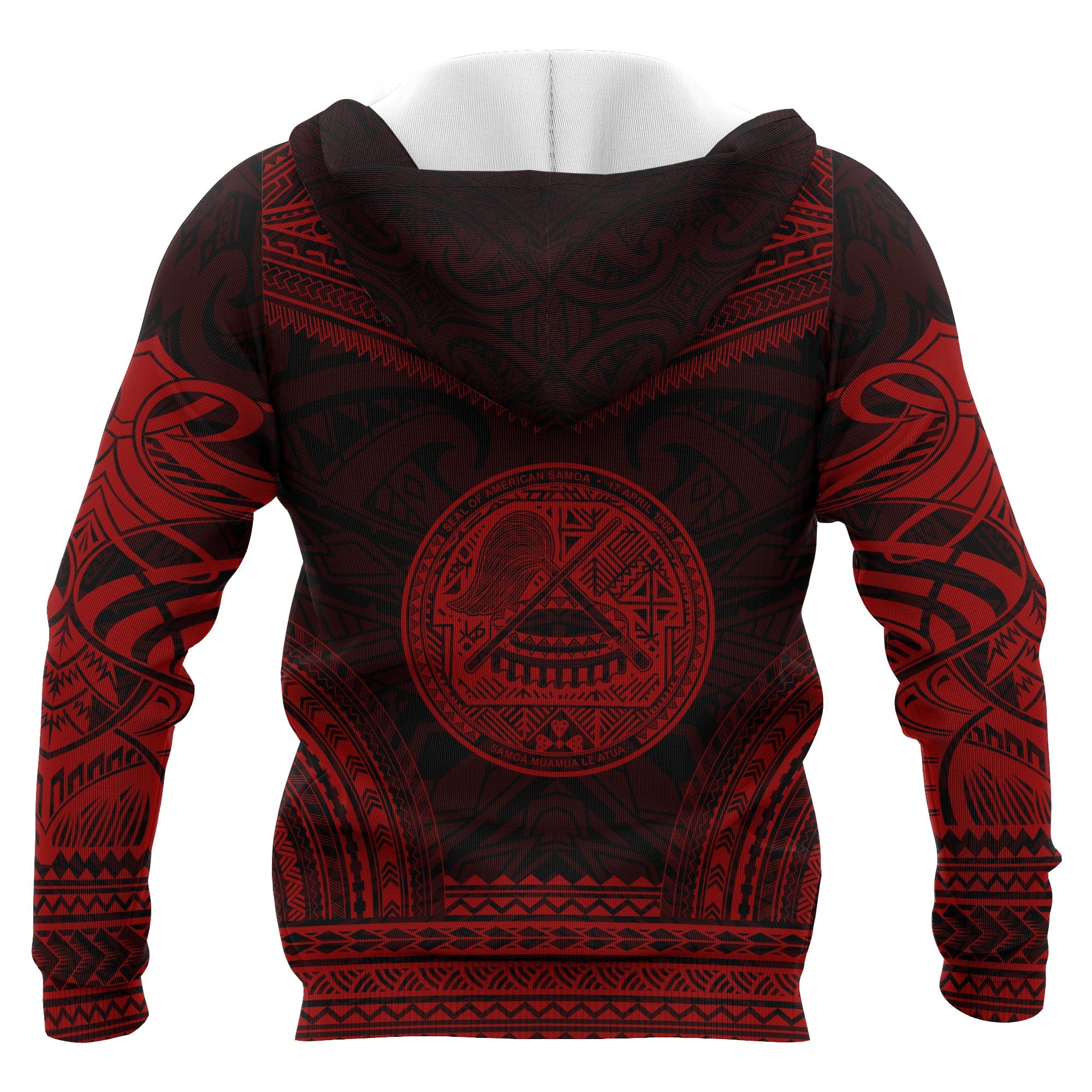 American Samoa Polynesian Chief Custom Hoodie Red Version Unisex Red - Polynesian Pride