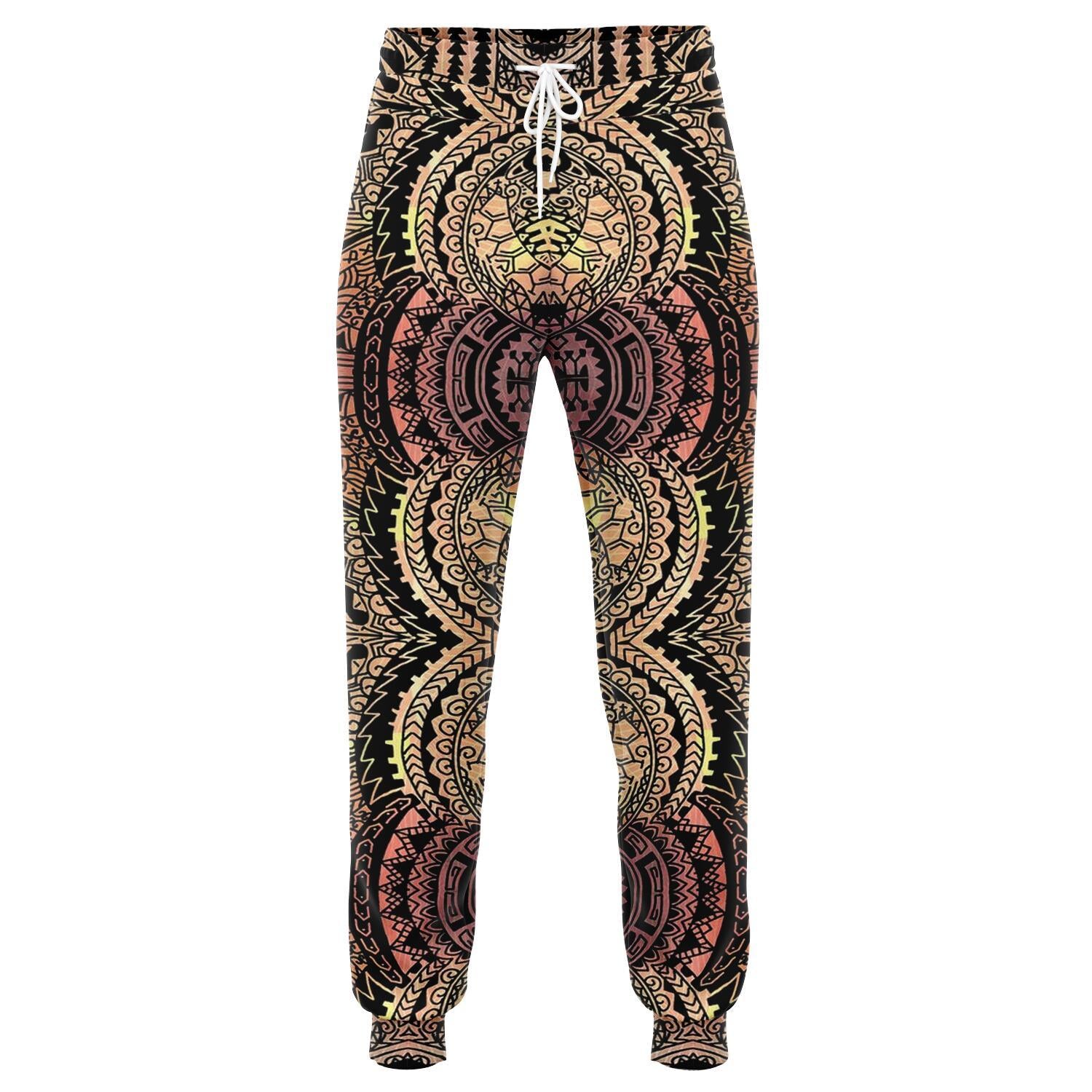 Polynesian Symmetry Brown Joggers Unisex Black - Polynesian Pride