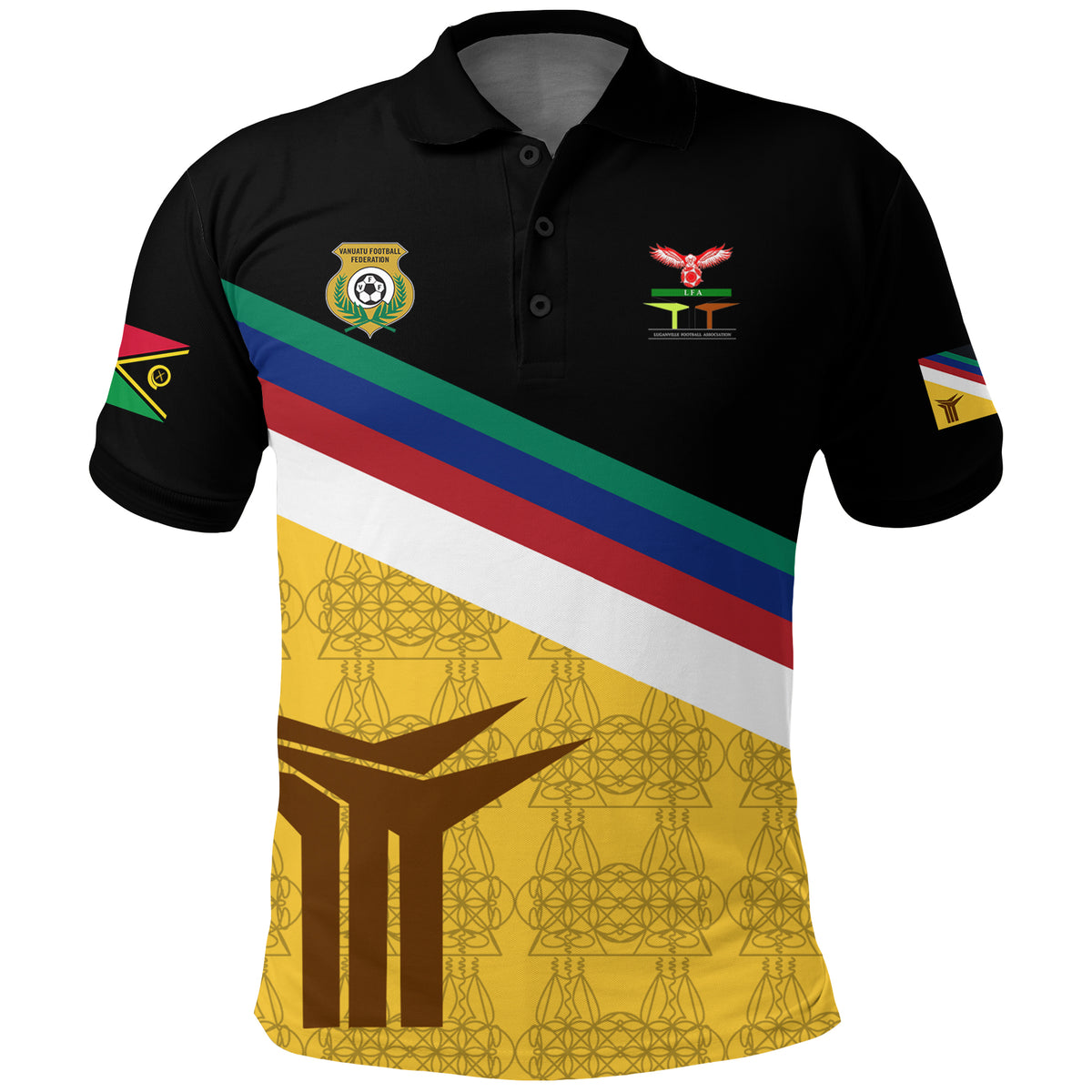 Luganville Football Association Flag Polo Shirt LT12 Unisex Yellow - Polynesian Pride
