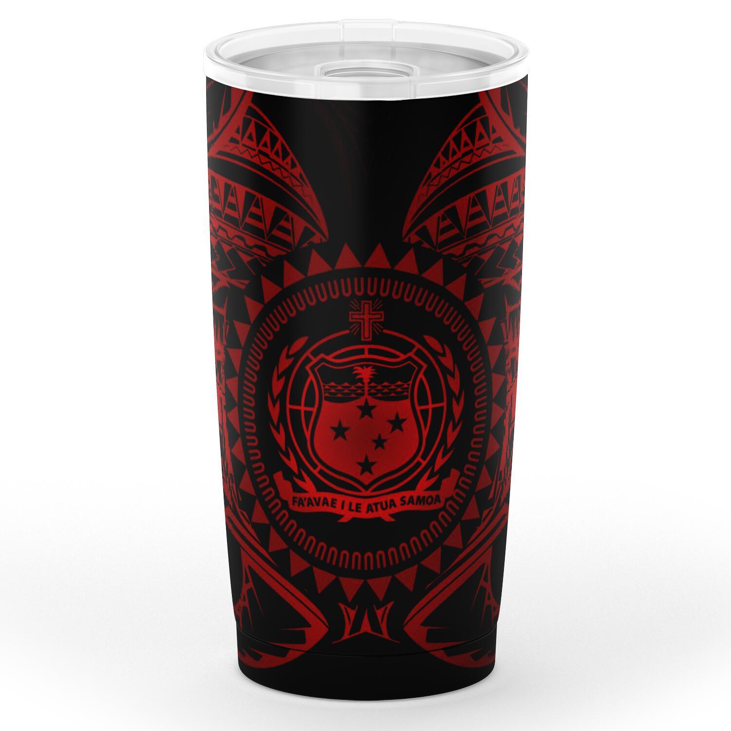 Samoa Polynesian Tumbler - Samoa Red Seal One Style Black - Polynesian Pride