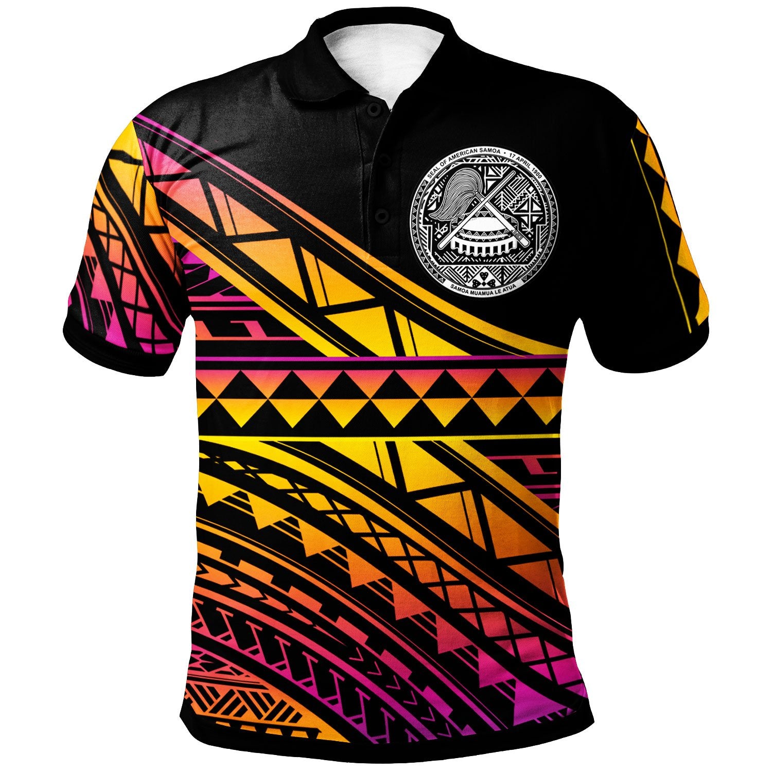 American Samoa Custom Polo Shirt Special Polynesian Ornaments Unisex Black - Polynesian Pride