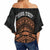 American Samoa Custom Personalised Off Shoulder Wrap Waist Top - Tribal Pattern Hibiscus - Polynesian Pride