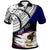 American Samoa Custom Polo Shirt American Flag Style With Claw Pattern Unisex Blue - Polynesian Pride