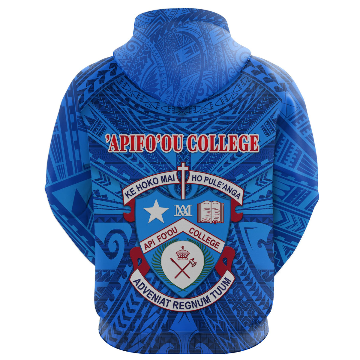 Kolisi Apifoou College Tonga Hoodie Full Blue - Polynesian Pride
