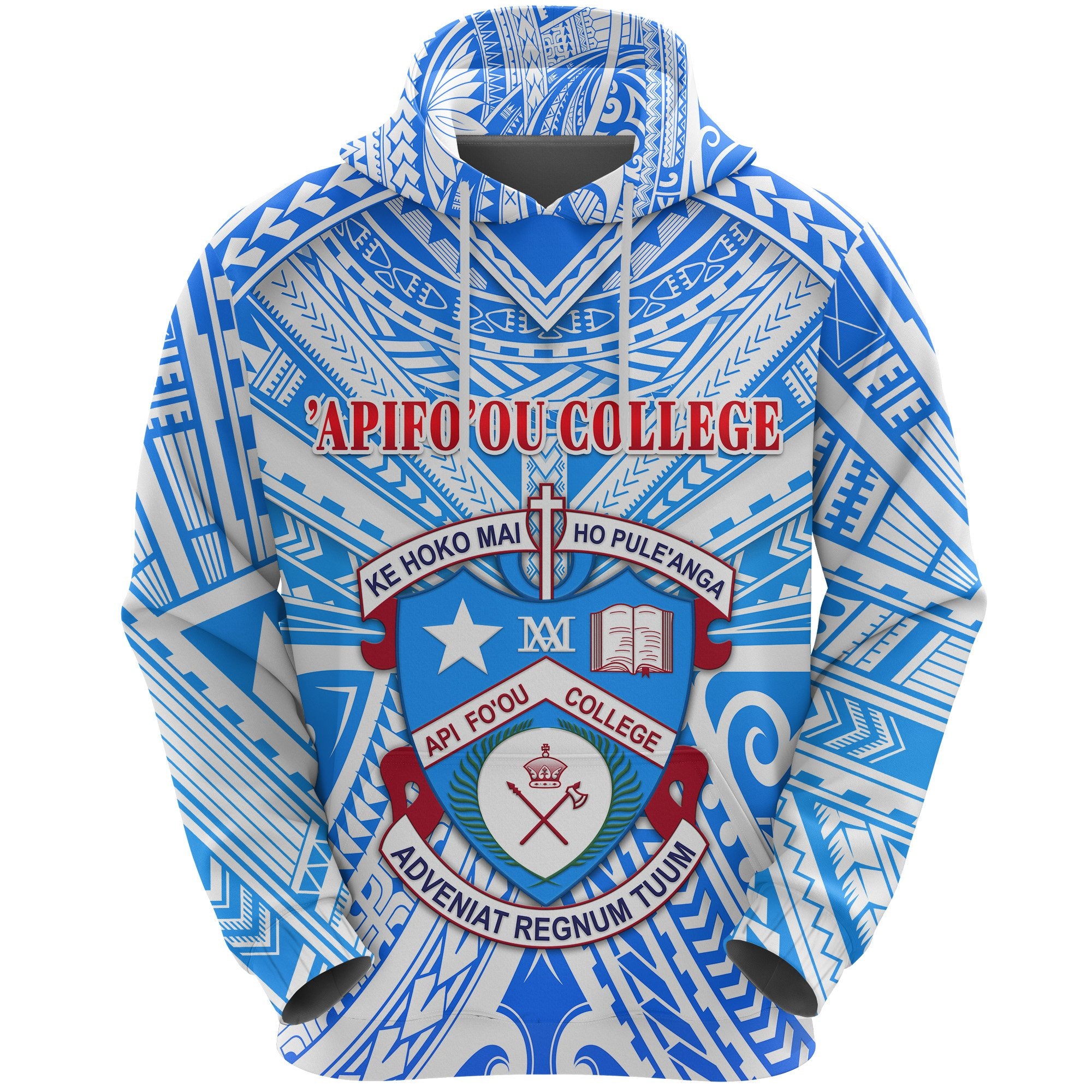 Custom Kolisi Apifoou College Tonga Hoodie, Custom Text and Number Unisex Blue - Polynesian Pride