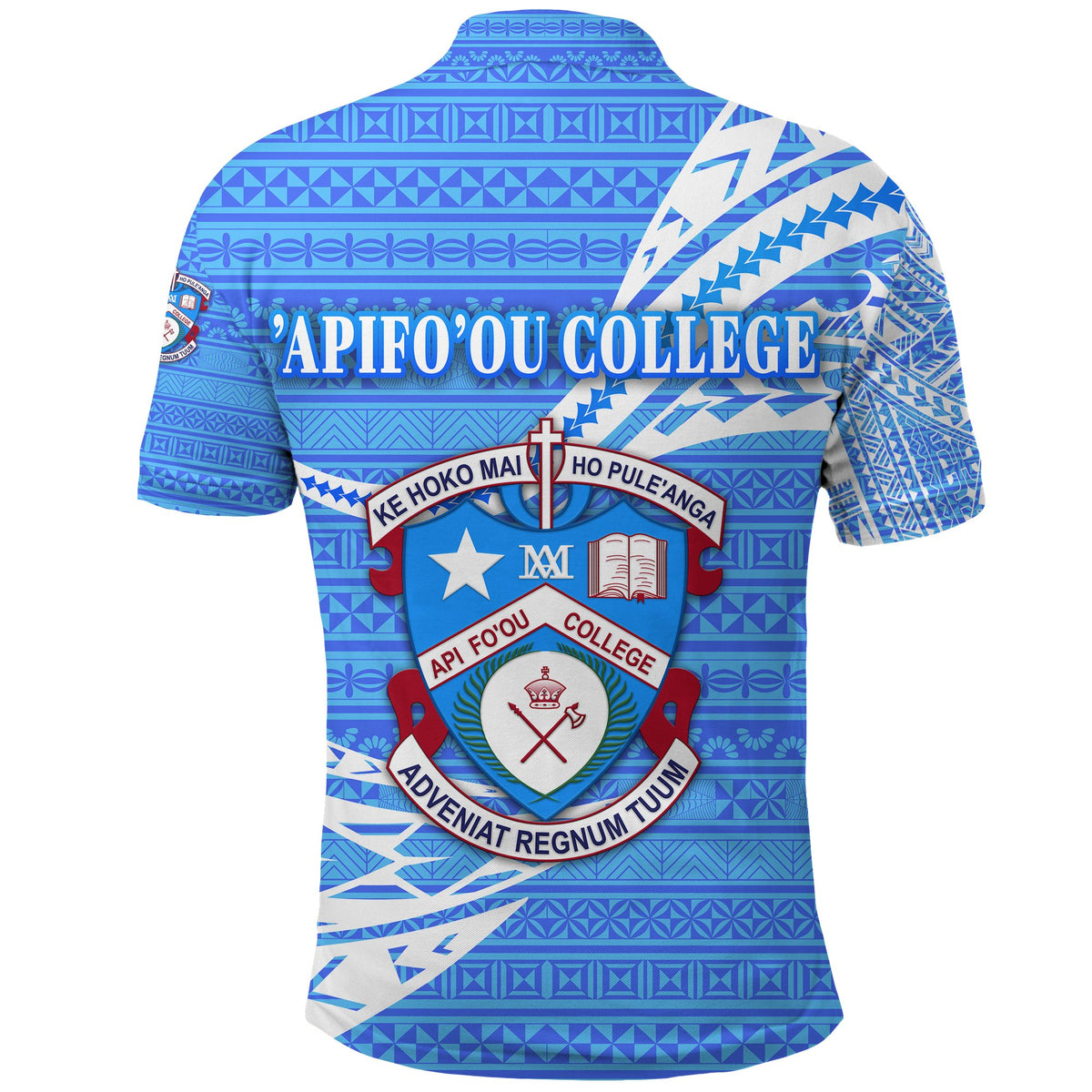 Apifoou College Polo Shirt Tonga Unique Version Blue - Polynesian Pride
