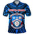 Custom Kolisi Apifoou College Polo Shirt Tonga Blue, Custom Text and Number - Polynesian Pride