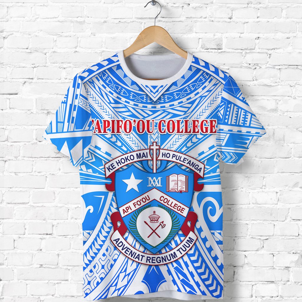 Custom Kolisi Apifoou College T Shirt Tonga, Custom Text and Number Unisex Blue - Polynesian Pride