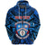 Custom Kolisi Apifoou College Zip Hoodie Tonga Blue - Polynesian Pride