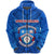 Custom Kolisi Apifoou College Tonga Zip Hoodie Full Blue, Custom Text and Number - Polynesian Pride