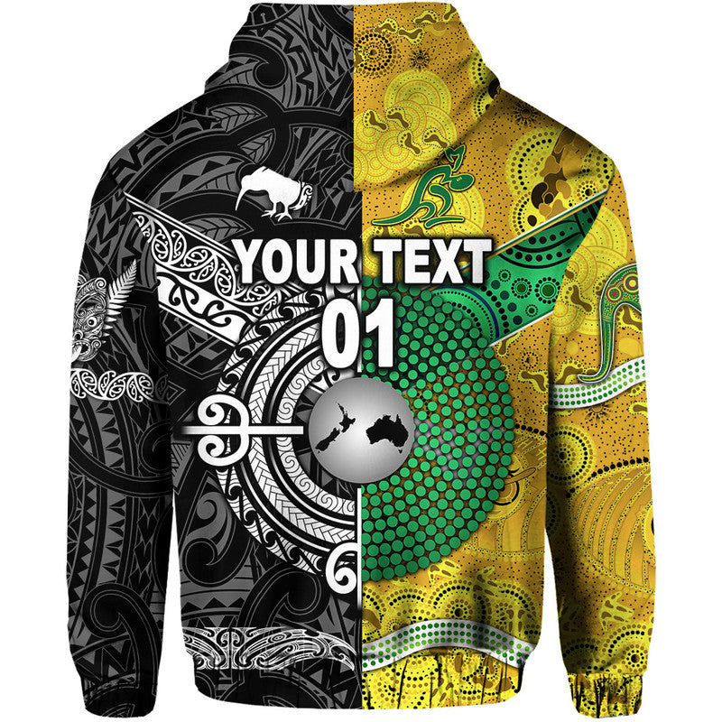 Custom New Zealand Maori All Black and Australia Wallabies Aboriginal Hoodie Rugby Together LT8 - Polynesian Pride