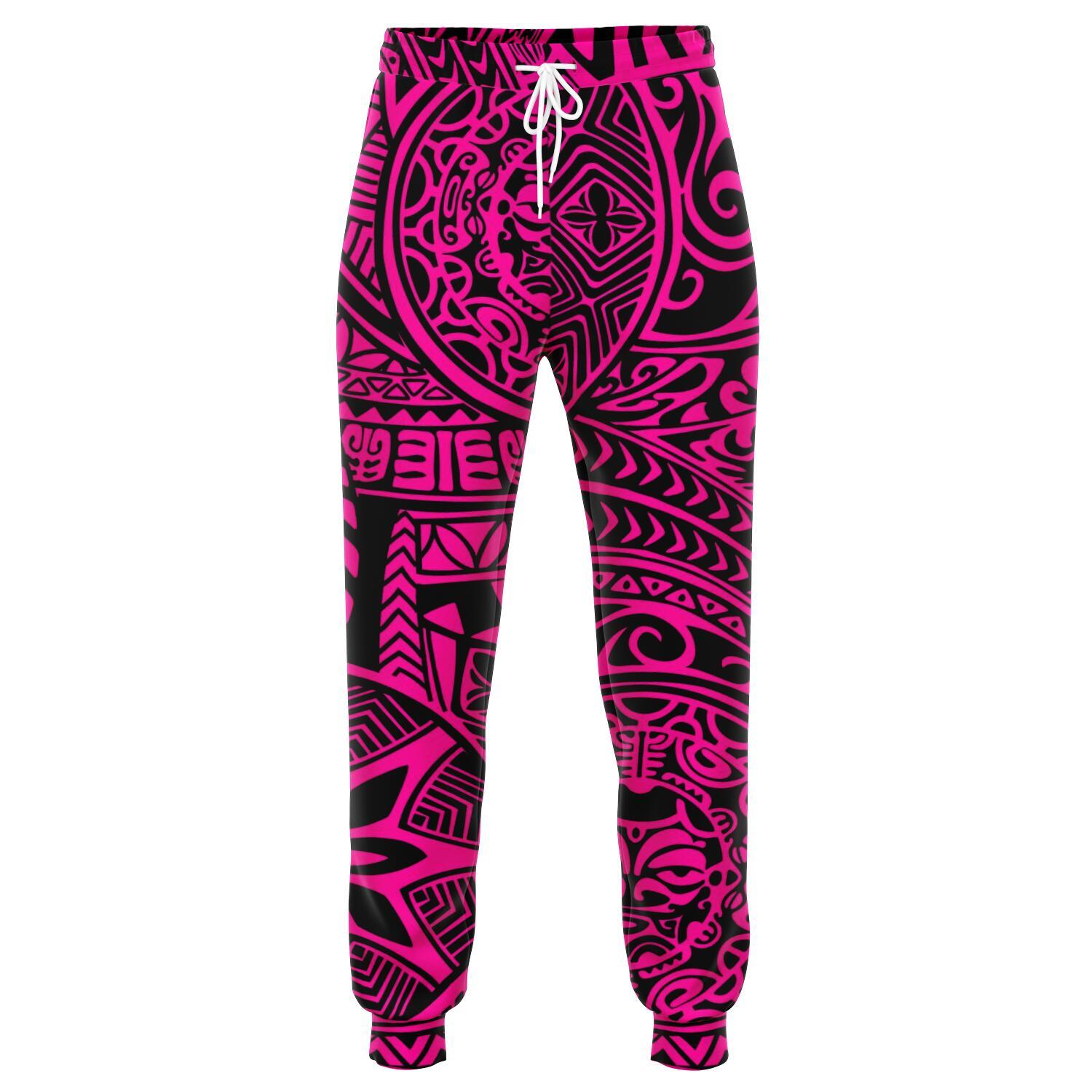 Polynesian Hawaiian Style Tribal Tattoo Pink Joggers Unisex Pink - Polynesian Pride