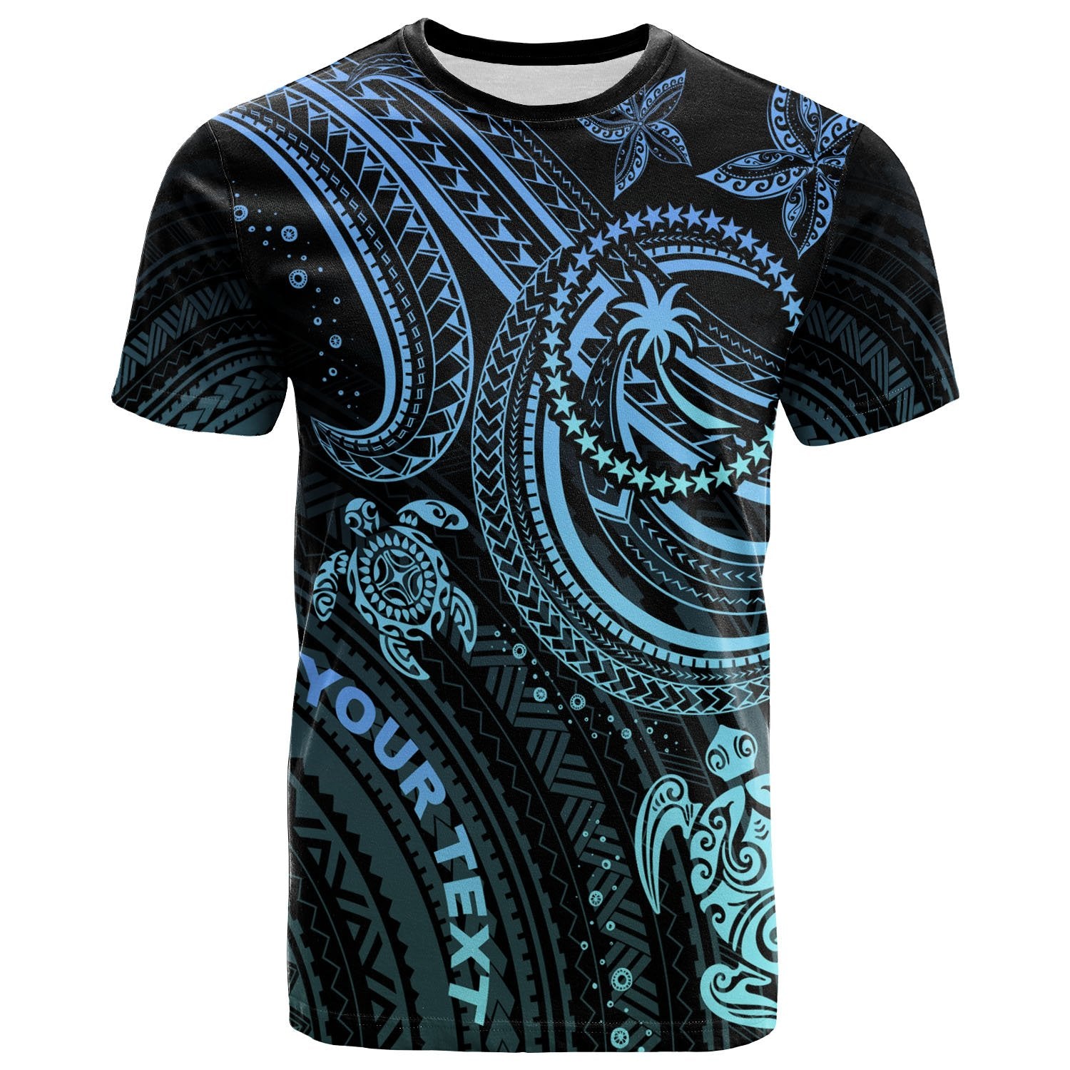 Chuuk Custom T Shirt Blue Turtle Unisex Blue - Polynesian Pride