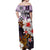 Hawaii Fish Hook Off Shoulder Long Dress Purple Style LT6 - Polynesian Pride