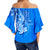 Hawaii Shark Off Shoulder Waist Wrap Top Polynesian Blue Style LT6 - Polynesian Pride