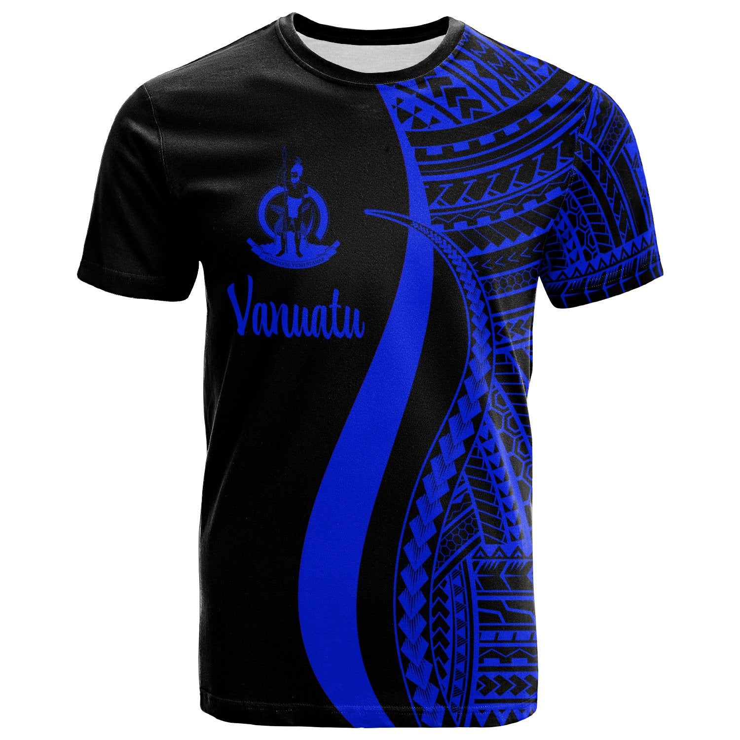 Vanuatu T Shirt Blue Polynesian Tentacle Tribal Pattern Unisex Blue - Polynesian Pride