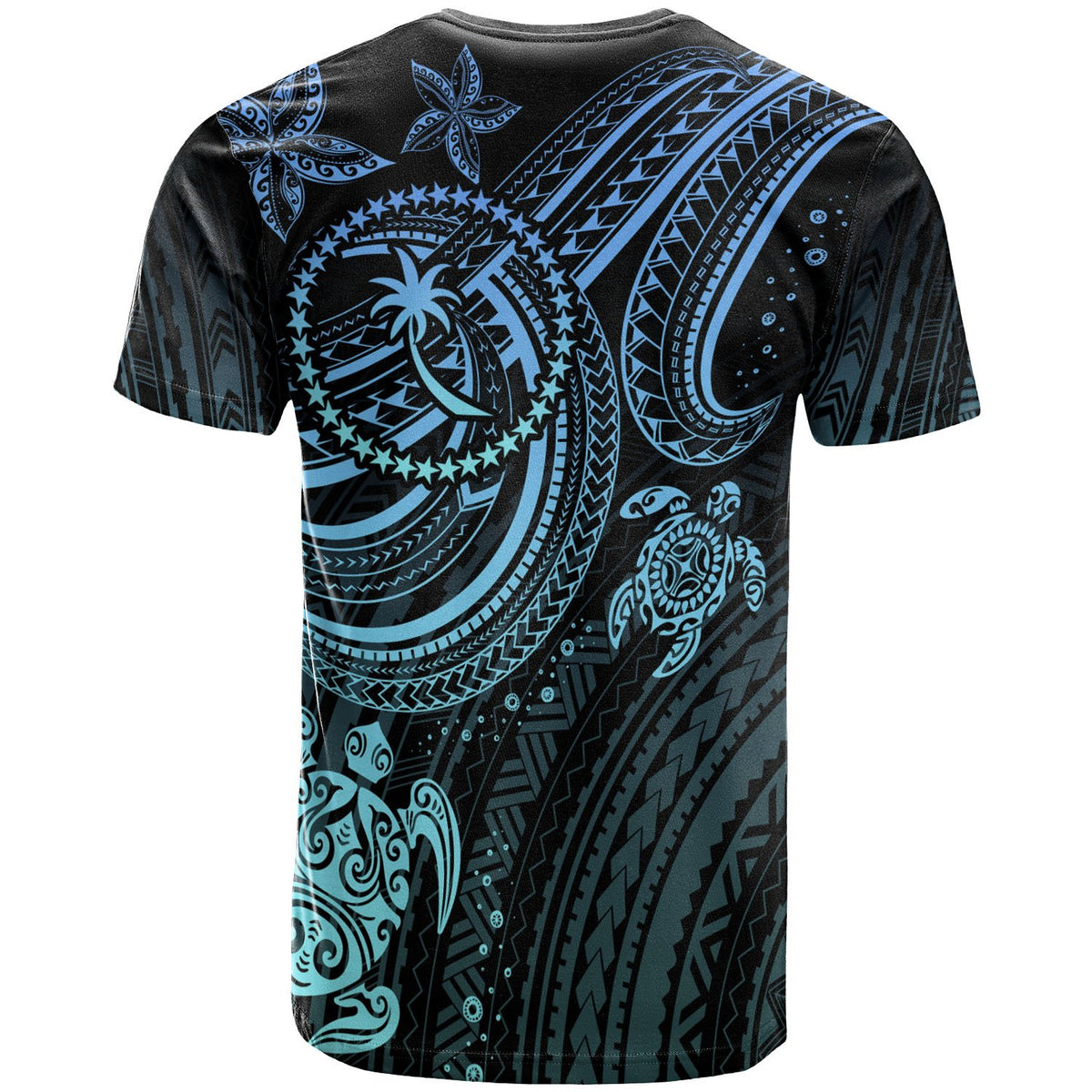 Chuuk Custom T Shirt Blue Turtle - Polynesian Pride
