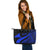 Tokelau Large Leather Tote Bag - Blue Polynesian Tentacle Tribal Pattern - Polynesian Pride