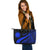 Nauru Large Leather Tote Bag - Blue Polynesian Tentacle Tribal Pattern - Polynesian Pride