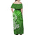 Hammerhead shark Off Shoulder Long Dress Polynesian Green Style LT6 - Polynesian Pride