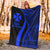 Wallis And Futuna Premium Blanket - Blue Polynesian Tentacle Tribal Pattern - Polynesian Pride