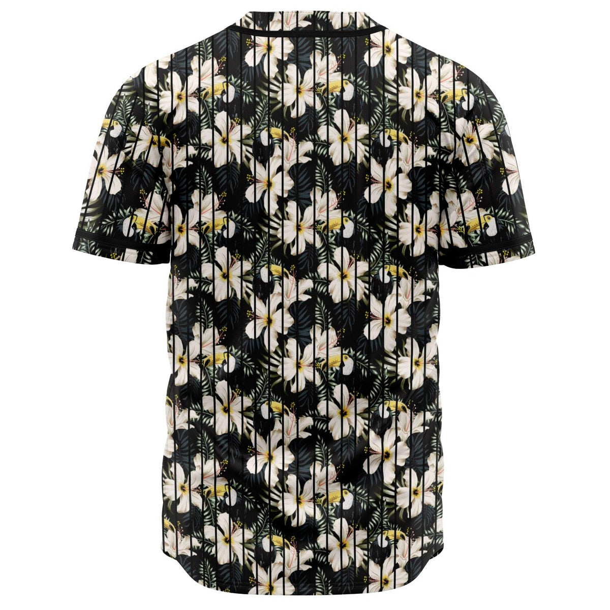 Tropical Toucans Hibiscus Palm Leaves Baseball Jersey - Polynesian Pride