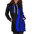 Yap Women's Hoodie Dress - Blue Polynesian Tentacle Tribal Pattern - Polynesian Pride